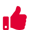 Red thumbs up icon