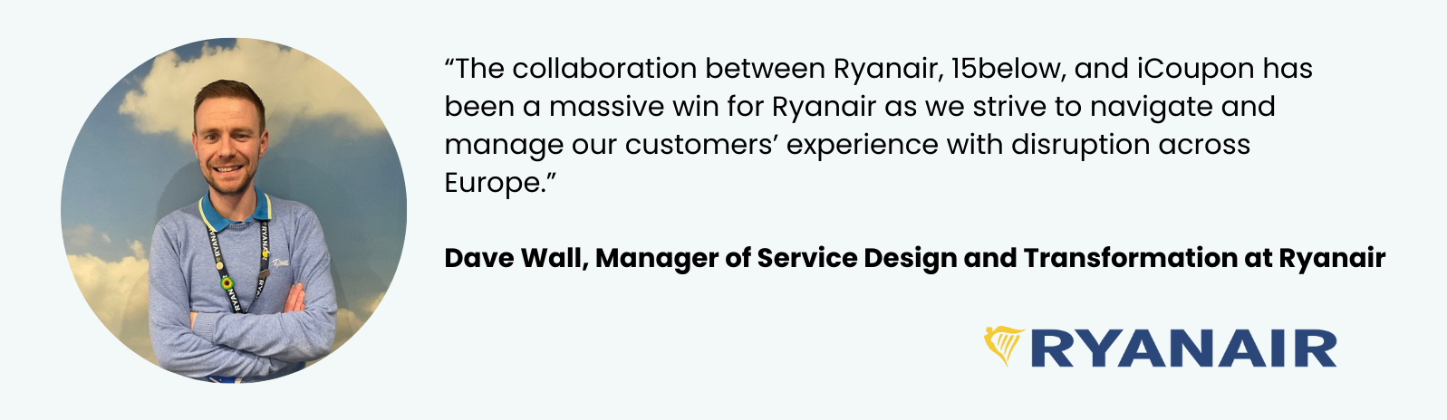 Ryanair testimonial about the partnership