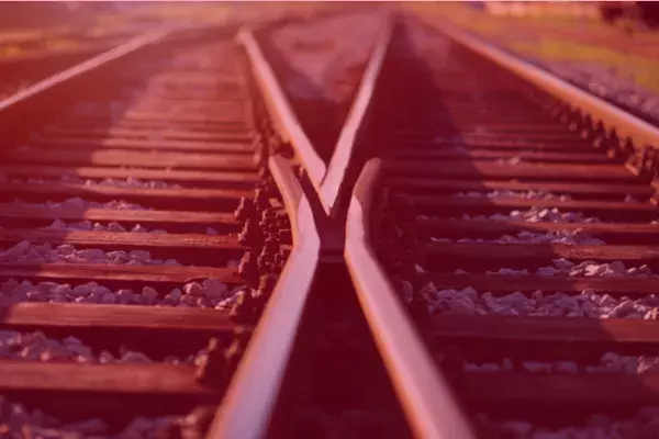 Railway tracks going in two different directions