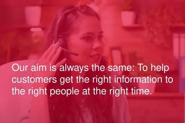 Customer service representative on a call