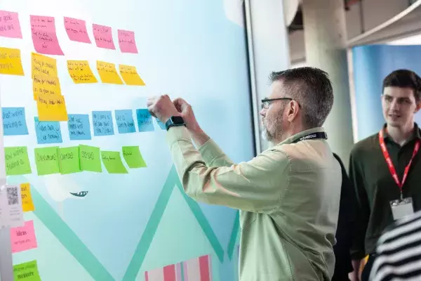 journey mapping with post it notes